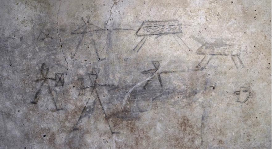 Desenhos infantis encontrados em Pompeia